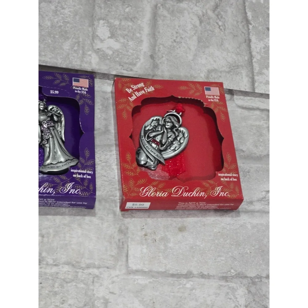 Gloria Duchin Angel Ornaments Set‎ of 5 Love Miracles Strength Possibilities New